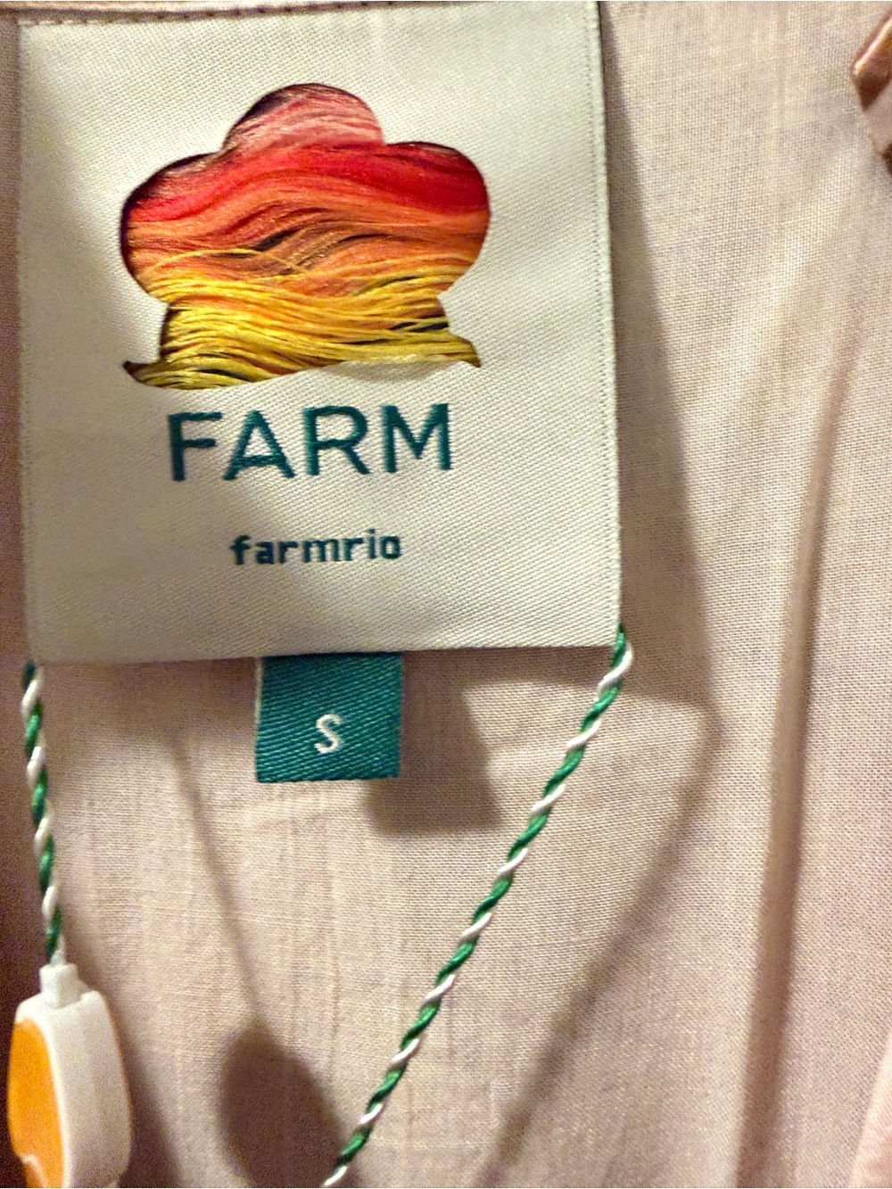 NWT FARM RIO Sea Garden Scarf Midi Dress Size Small Soft Pink reg $348 small - Picture 7 of 9